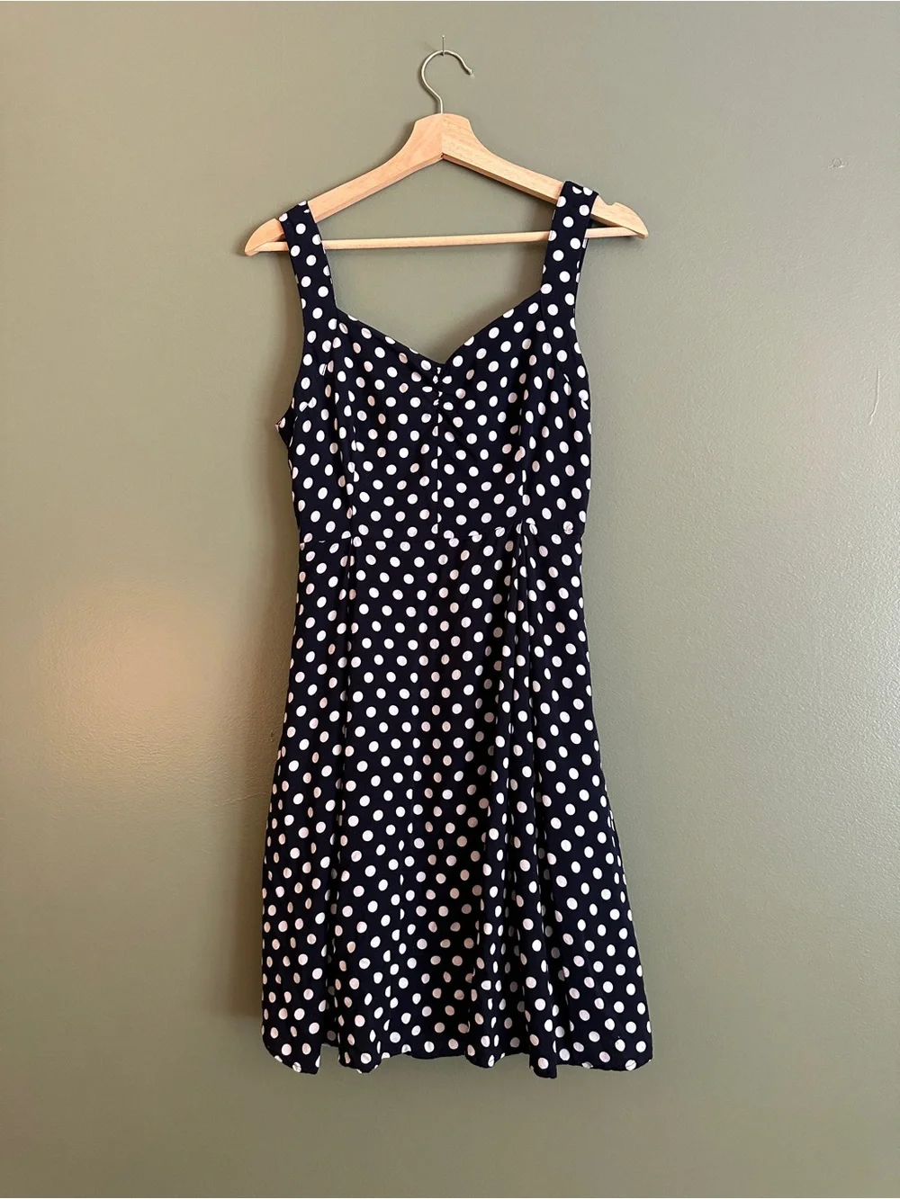 ModCloth Navy and White Polka Dot Midi Dress - Picture 2 of 4
